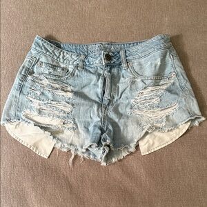 American Eagle Outfitters Ripped High Rise Festival Jean Shorts